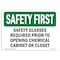 Signmission OSHA Sign, Glasses Required Prior To Opening, 10in X 7in Decal, 10" W, 7" H, Landscape OS-SF-D-710-L-10934 - alternate 1